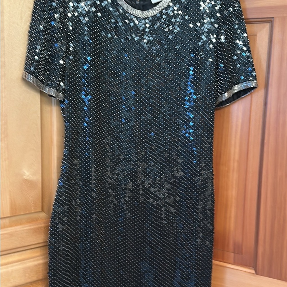 Sparkling Black Sequin Mini Dress